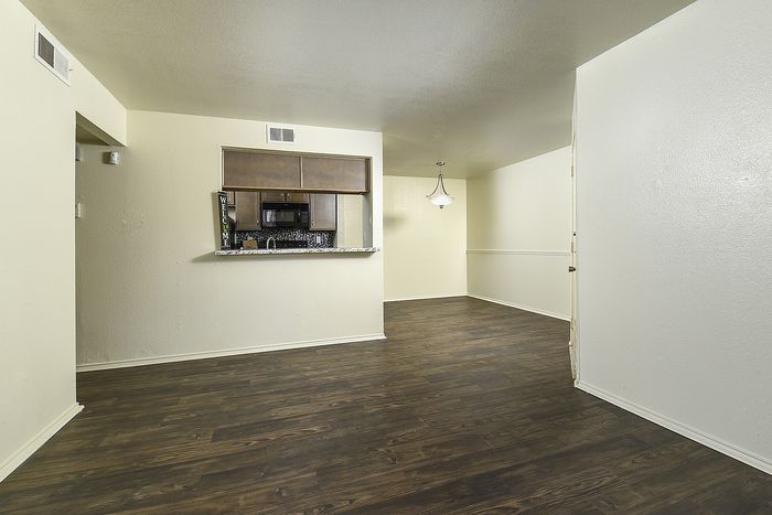 Living and Dining Areas | Cut out to kitchen | plank flooring