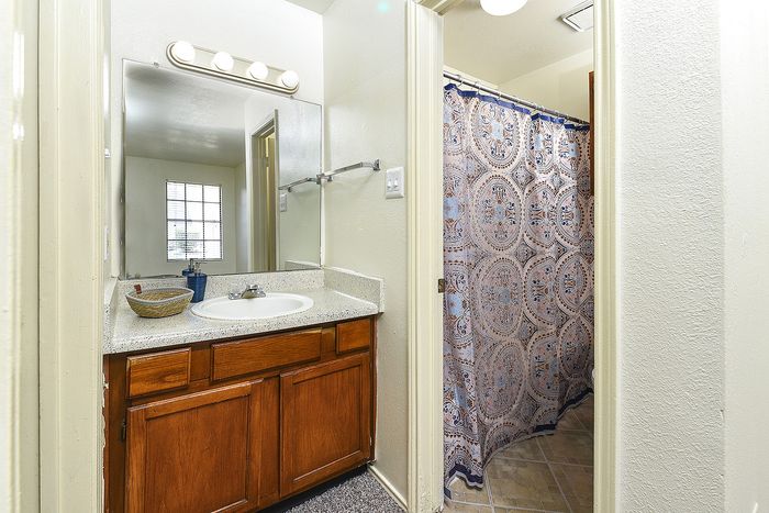 Vanity area | Shower in the background