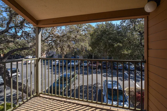 Balcony looking over the parking area