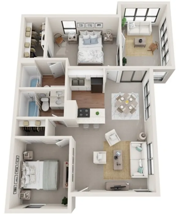 Two Bedrooms | Two Bathrooms | 1048 sqft | Patio/Balcony | Walk-in Closets