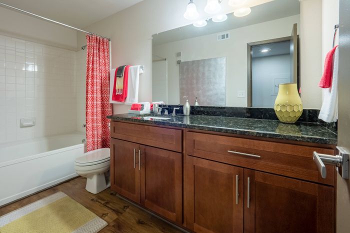 Bathroom with Large Vanity and Tub