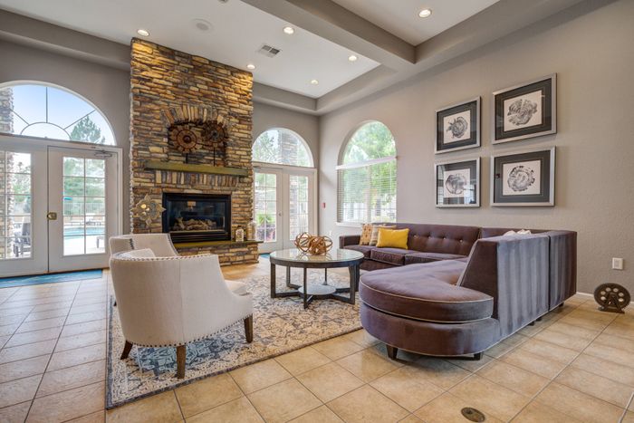 Clubhouse Seating Area with Fireplace