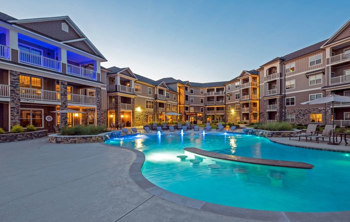 Pool View at Night