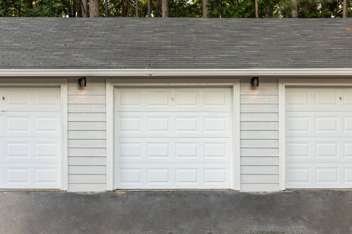 Detached garage parking available at Pointe at Canyon Ridge apartments for rent in Atlanta, GA
