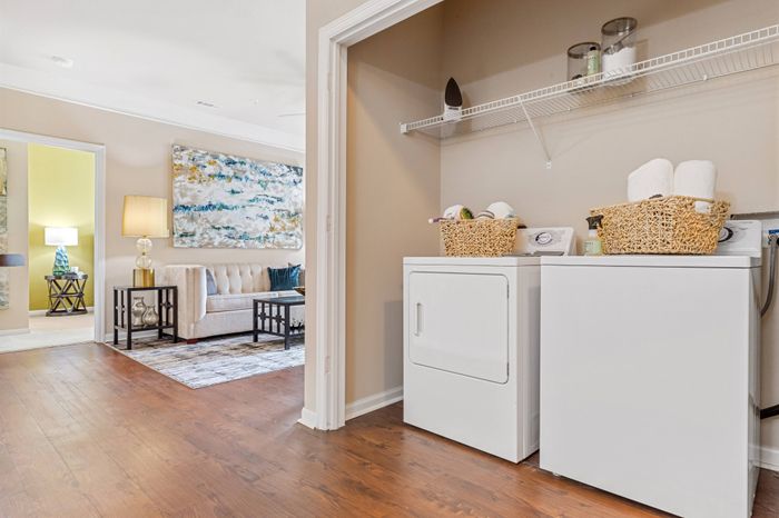 Full size in-unit washer and dryer at St. James at Goose Creek apartments for rent in Charleston, SC