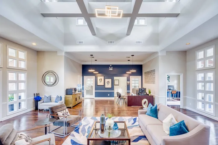 Spacious, contemporary clubhouse with plenty of seating and natural light