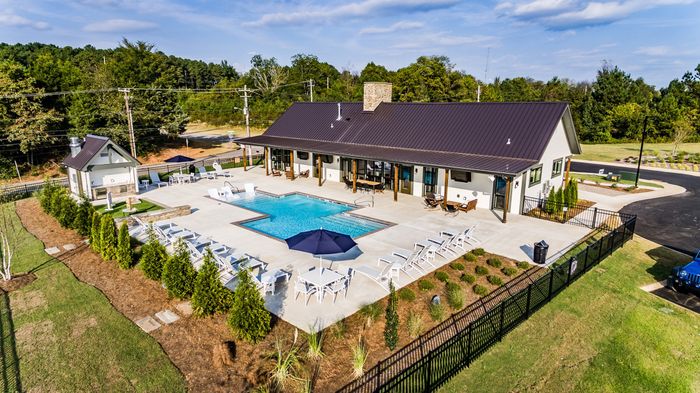 Aeriel of Spacious Poolside Amenities