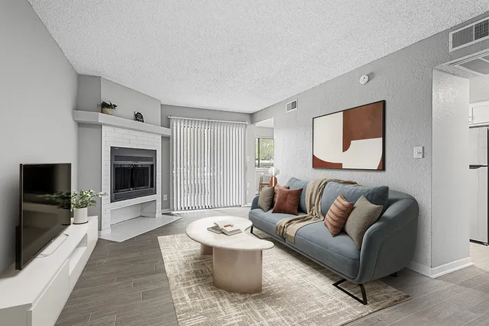 Living room with couch and table