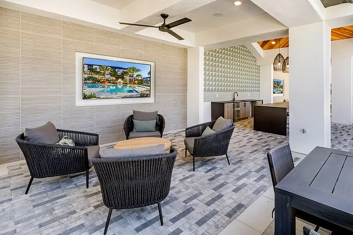 outdoor chairs and tv