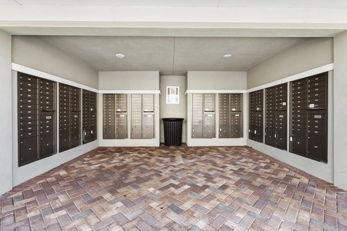 Spacious and naturally lit mailroom at Lantower Brandon Crossroads Apartments.