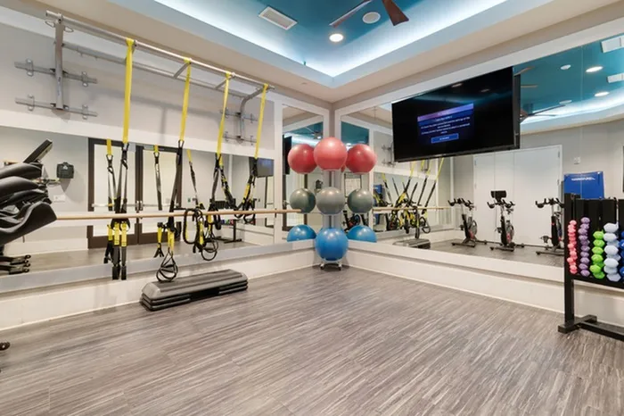 Balance Yoga Room with yoga mats and yoga equipment at Lantower Bullhouse