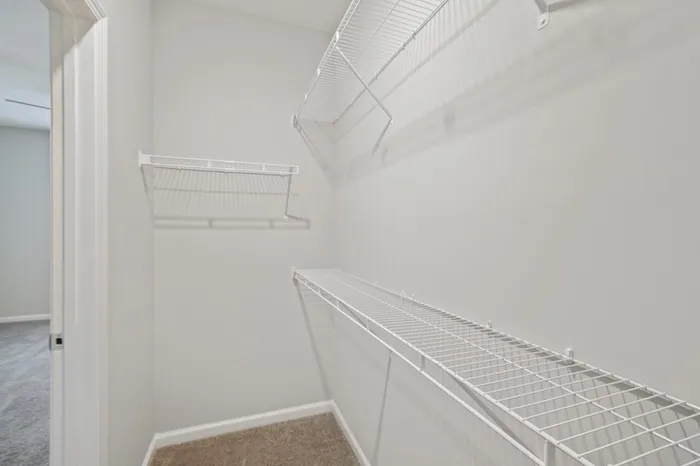 Spacious closet at Lantower Garrison Park with storage shelves