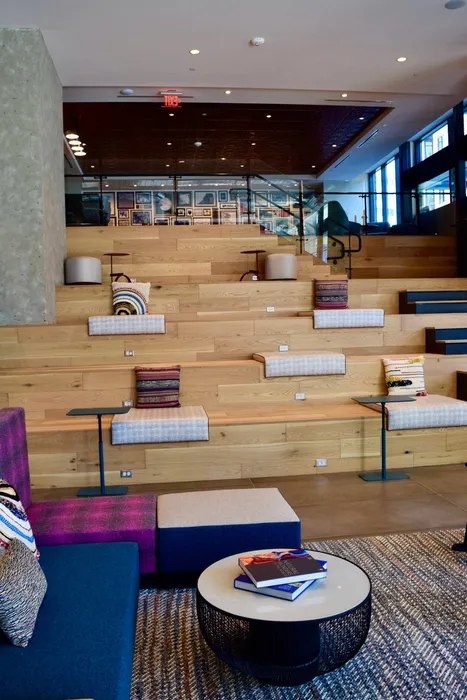 Stunning Two Story Lobby with Stadium Style Seating Complete with Media Outlets
