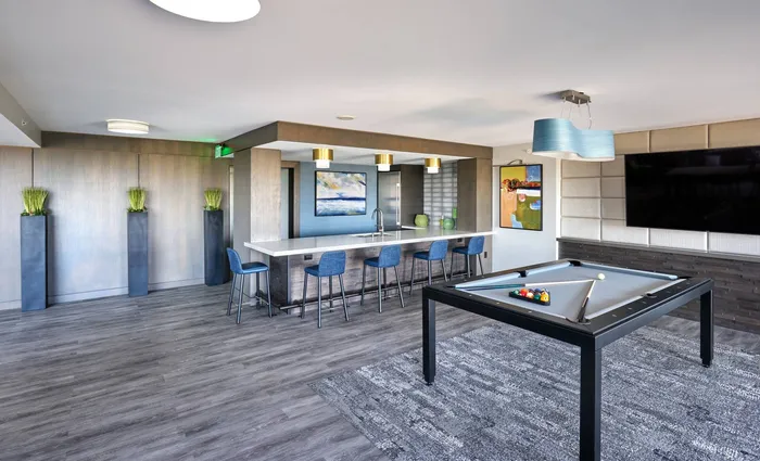Newly Renovated Clubroom with Billiards | Luxury Arlington, VA Apartments | Meridian at Courthouse Commons
