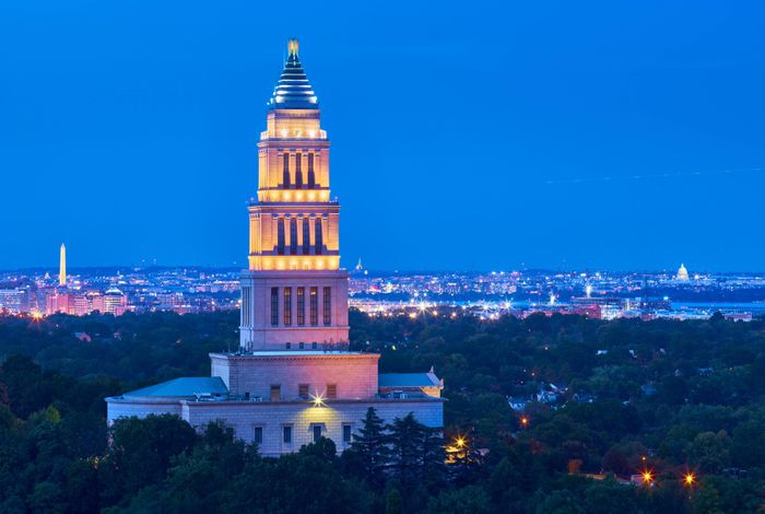 Nighttime View Masonic Temple and Washington DC | Apartments Alexandria VA | Meridian at Eisenhower Station