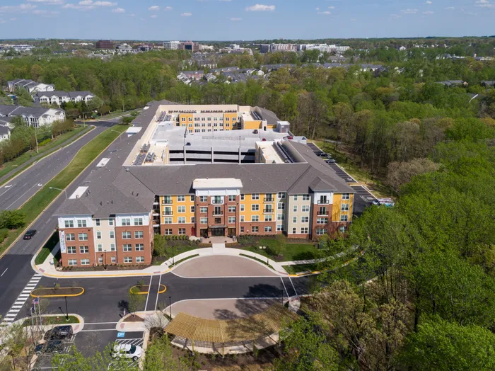 Outside view of apartments and grounds