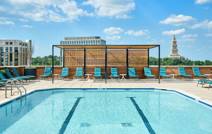 Image of Newly Renovated Swimming Pool | Meridian at Eisenhower Station | Luxury Alexandria VA Apartments