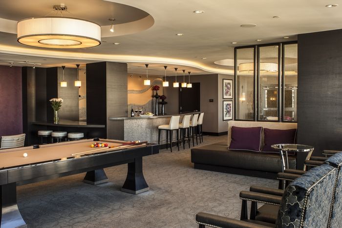 Rooftop Club Room With Billiards, Bar Area, TV and More | Meridian at Ballston Commons | Luxury Arlington VA Apartments