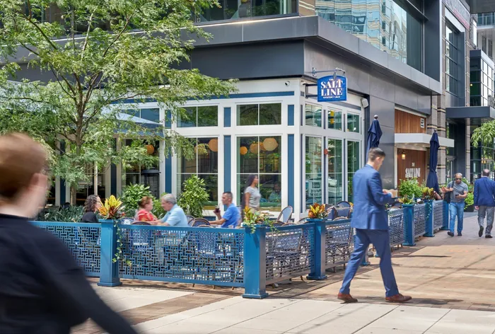 Enjoy Happy Hour, Lunch, Dinner or Brunch  at The Salt Line Across the Street at Ballston Quarter | Meridian at Ballston Commons | Arlington VA Luxury Apartments | Ballston VA Apartments