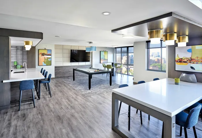 Shoot Some Pool With Friends in Our Renovated Phase I Club Room | Meridian at Courthouse Commons | Luxury Arlington VA Apartments