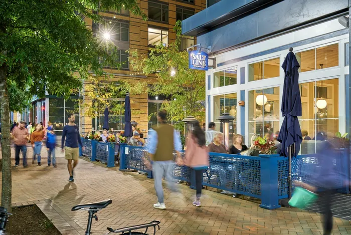 Enjoy Numerous Nearby Outdoor Dining Options Across Wilson Blvd at Ballston Quarter | Meridian at Ballston Commons | Luxury Arlington VA Apartments