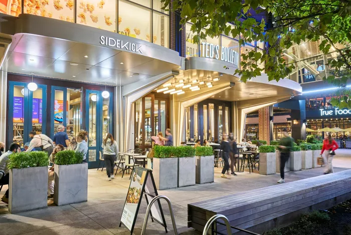 Enjoy Numerous Outdoor Dining Options Across Wilson Blvd at Ballston Quarter | Meridian at Ballston Commons | Luxury Arlington VA Apartments