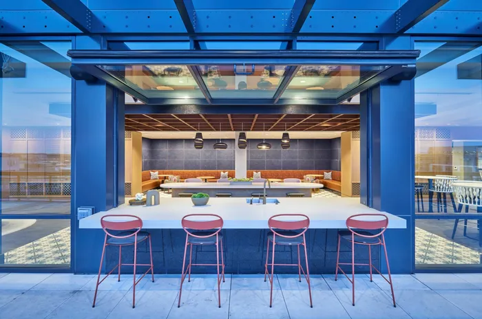 Expansive Rooftop Club Room With Indoor/Outdoor Area | Meridian on First | Navy Yard Apartments | Luxury Washington DC Apartments