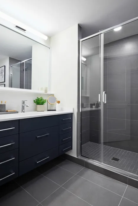 2B-5 Floor Plan Primary Bathroom- Apartment 512 | Meridian 2250 at Eisenhower Station | Luxury Alexandria VA Apartments