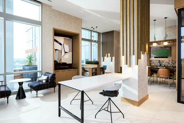 24th Floor Co-Work Lounge & Terrace | Meridian 2250 at Eisenhower Station | Luxury Alexandria VA Apartments