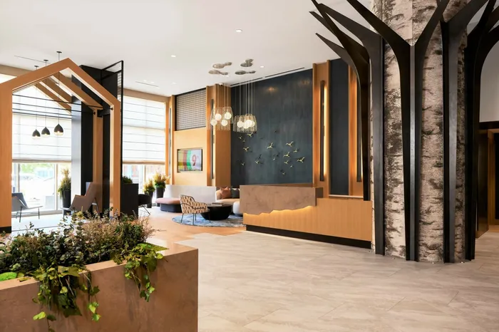Experience The Nature of Home in Our Lobby With Multiple Seating Areas | Meridian 2250 at Eisenhower Station | Luxury Alexandria VA Apartments