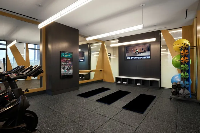 Workout Studio With Spin Bikes, Workout Programming & More | Meridian 2250 at Eisenhower Station | Brand New Alexandria VA Apartments