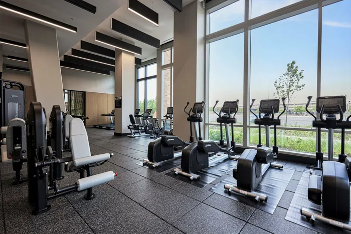 Fitness Center With Cardio, Weight Machines, Free Weights, Fitness Studio  & More | Meridian 2250 at Eisenhower Station | Luxury Alexandria VA Apartments