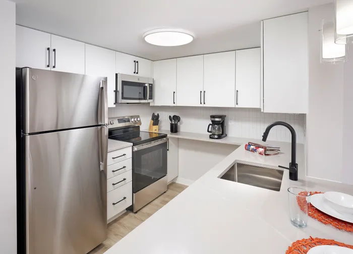 Newly Renovated Studio Kitchen | Meridian at Braddock Station | Alexandria VA Apartments