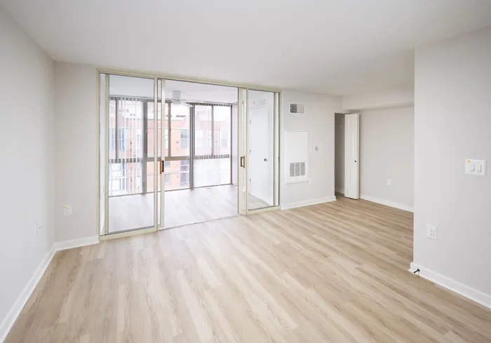 Newly Renovated Studio Living/Sleeping Area & Sunroom | Meridian at Braddock Station | Alexandria VA Apartments