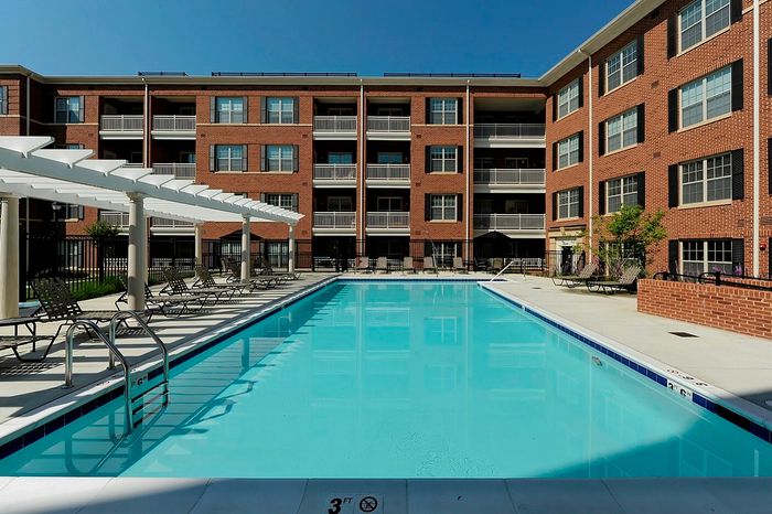 Inviting Outdoor Pool Area With Sun Deck | Madison at Ballston Station | Arlington VA Apartments