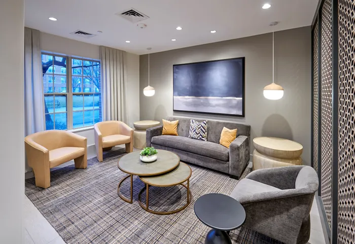 Newly Renovated Lobby With Comfy Seating Areas |  Madison at Ballston Station | Arlington VA Apartments