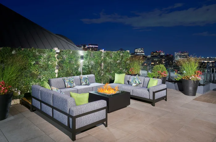 Photo of Newly Renovated Sun Deck With Fire Pit | Meridian at Courthouse Commons | Luxury Arlington VA Apartments