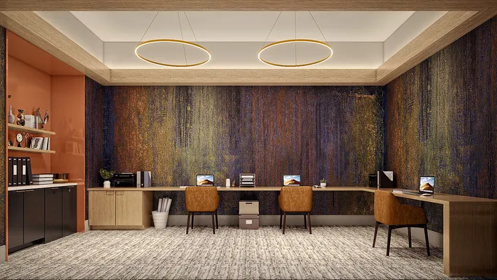 Rendering of the Business Center | Indigo at McLean Station | Affordable Tysons Corner Apartments | Affordable McLean VA Apartments
