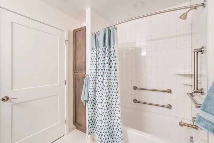 Accessible Bathroom- A 1BR-H ANSI Floor Plan | Indigo at McLean Station | Affordable Tysons Corner Apartments | Affordable Fairfax VA Apartments | Affordable McLean VA Apartments