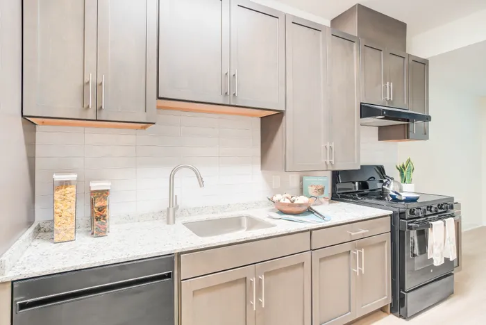 Large Open Kitchen- A 1BR-H ANSI Accessible Floor Plan | Indigo at McLean Station | Affordable Tysons Corner Apartments | Affordable Fairfax VA Apartments | Affordable McLean VA Apartments