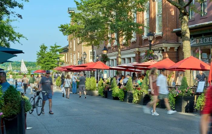 Historic streets, colonial-style architecture and waterfront dining and shopping in Old Town Alexandria near Meridian at Eisenhower Station.