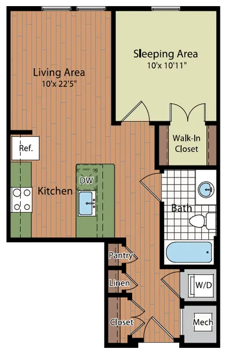 Image of the S2 Floor Plan | Residences at Government Center | Affordable Fairfax Apartments