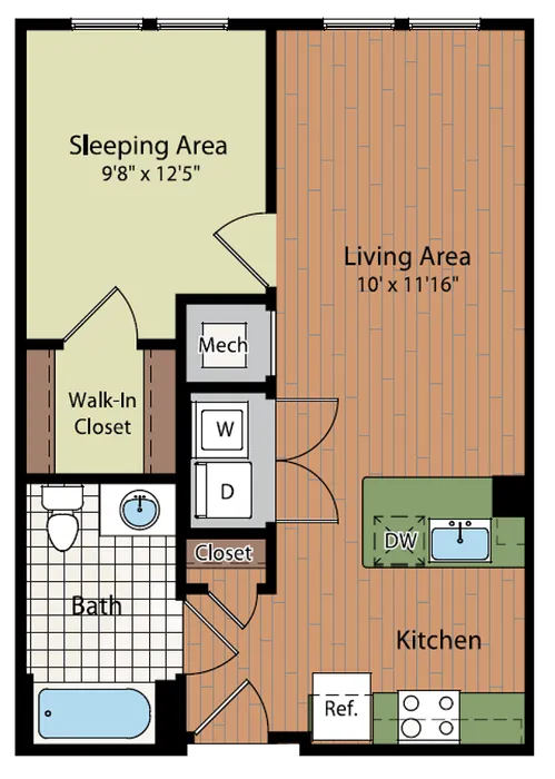 Image of S3A Floor Plan | Affordable Fairfax Apartments | Residences at Government Center