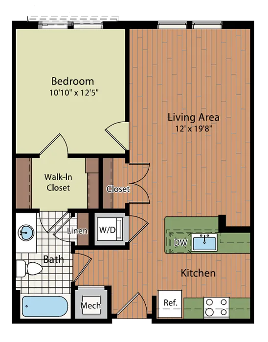 Image of the A Floor Plan | Residences at Government Center | Fairfax Apartments