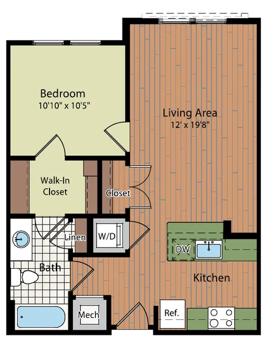 Image of the A3 Floor Plan | Residences at Government Center | Fairfax Apartments