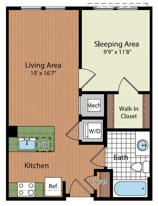 Image of the S1 Floor Plan | Residences at Government Center | Affordable Fairfax Apartments