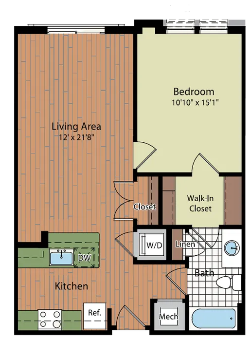 Image of the B2 Floor Plan | Residences at Government Center | Fairfax Apartments