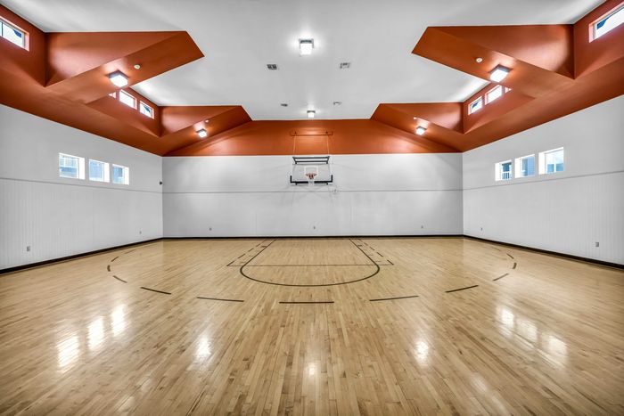 Interior basketball court