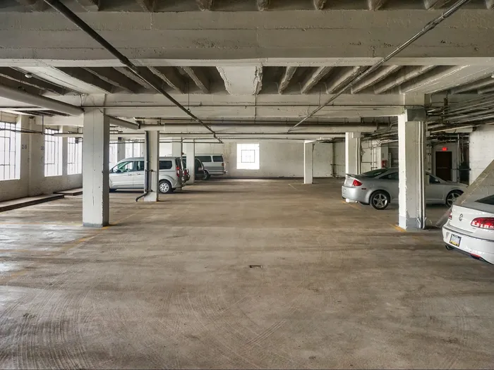 Inside of the parking garage at the Morrowfield