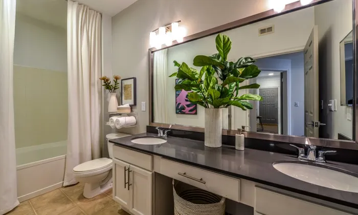 Dual Vanity Sink in Bathroom at The Kendrick located in Atlanta, GA  30324